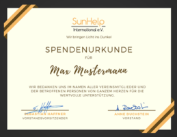 Spendenurkunde: Max Mustermann